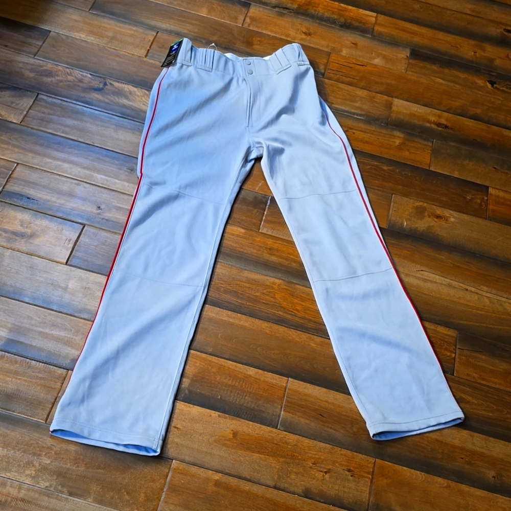 Men's LG Under Mizuno baseball pants gray with red stripe